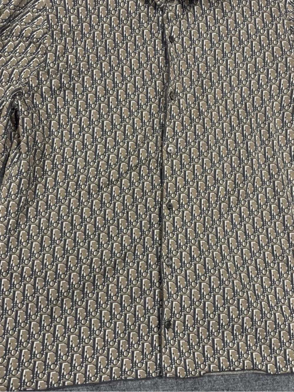 Christian DIOR OBLIQUE JACQUARD ALL OVER LONG SLEEVE SHIRT XL